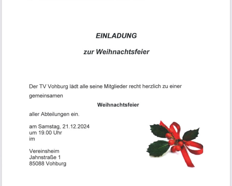 Einladung zur Weihnachtsfeier